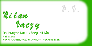 milan vaczy business card