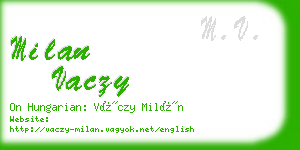 milan vaczy business card